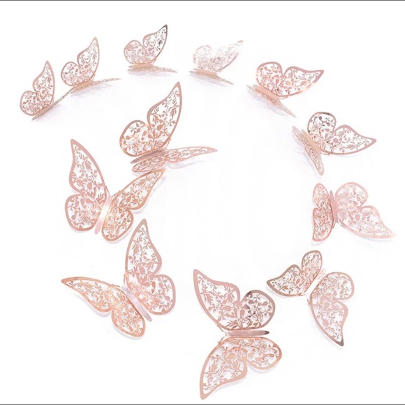 Rose Gold Butterfly Wall Decor - Picture 3 of 4